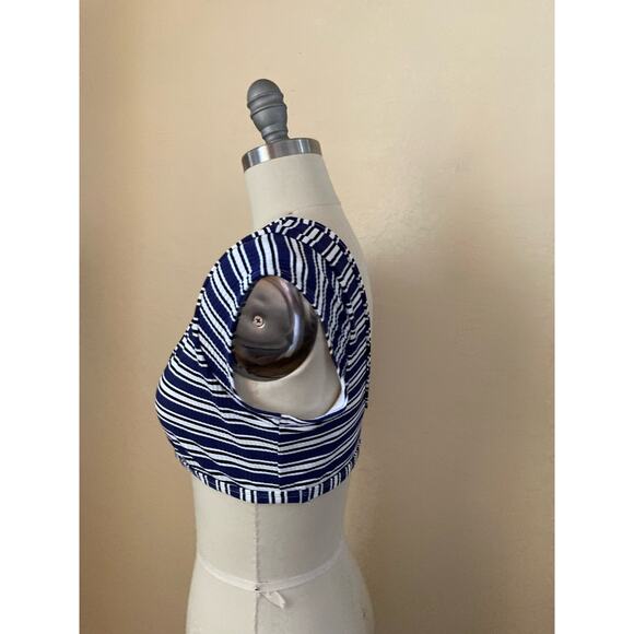 Kendall & Kylie Women's Bikini Top Laguna Snap Sporty Size M JR Blue White - Picture 4 of 6